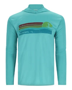 Simms Men's Tech Hoody - Artist Series - Gulf Blue/Sunset