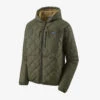 Patagonia Diamond Quilted Bomber Hoody - Industrial Green With Classic Tan -Fishing Equipment Store 27610 2