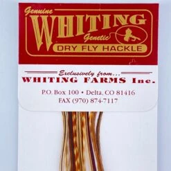 Whiting 100 Pack Dry Fly Hackle - Barred Dark Ginger - 16