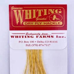 Whiting 100 Pack Dry Fly Hackle - Light Ginger - 18