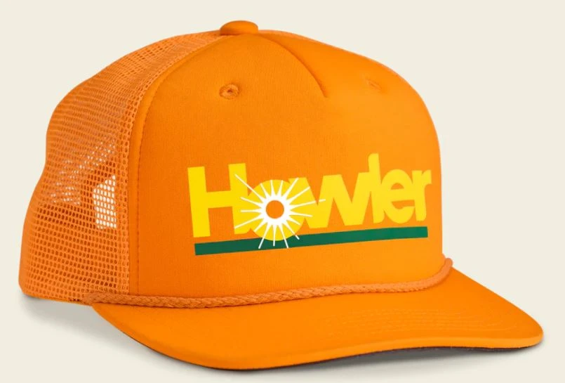 Howler Bros Structured Snapback Hat - Howler Plantain: Orange 3 Howler Bros Structured Snapback Hat - Howler Plantain: Orange