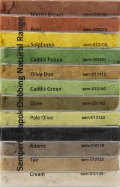 Semperfli Kapok Dry Fly Dubbing Dispensers -Fishing Equipment Store SemperFliKapokDubbingNaturalRange