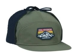 Coal Tracker Flannel Lined 5 Panel Earflap Cap -Fishing Equipment Store Tracker Olive