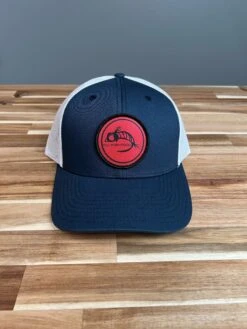 Fly Fish Food Logo Hat - Navy And White