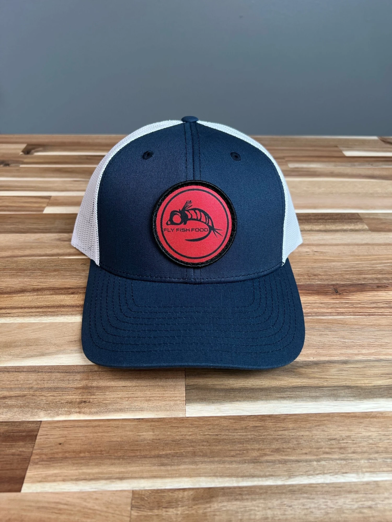 Fly Fish Food Logo Hat - Navy And White 3 Fly Fish Food Logo Hat - Navy And White