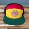 Fly Fish Food Logo Hat 7-Panel - Yellow/Red/Black/Dk.Green -Fishing Equipment Store rasta